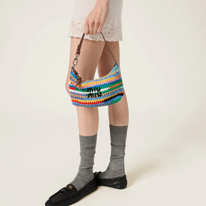 Multicolored Crochet Pouch